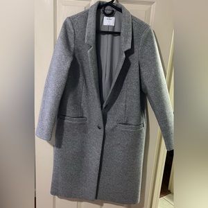 Grey knee-length coat